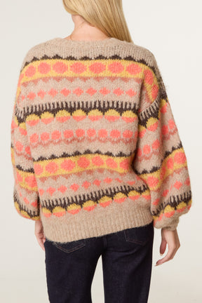 Geometric Fair Isle Knit Jumper