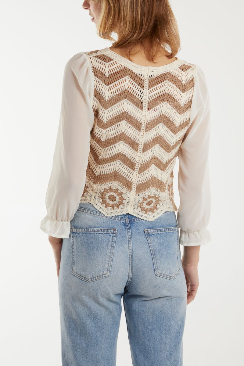 Crochet Zig-Zag Button Top