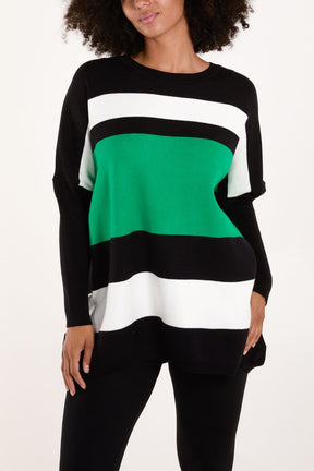 Multi Stripe Colour Block Jumper