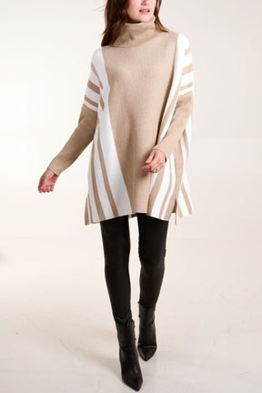 Striped Relaxed Batwing Jumper