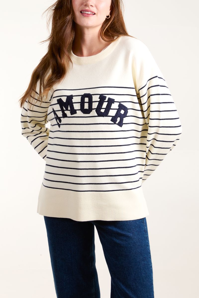 'Amour' Sailor Stripe Jumper