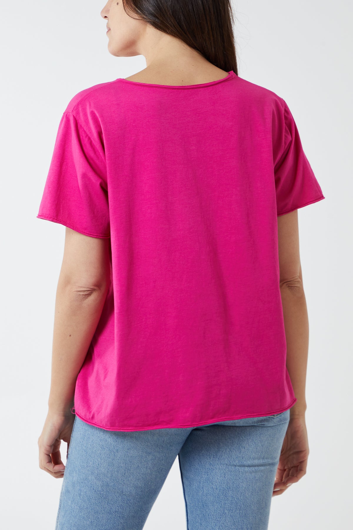 V-Neck Raw Edge T-shirt