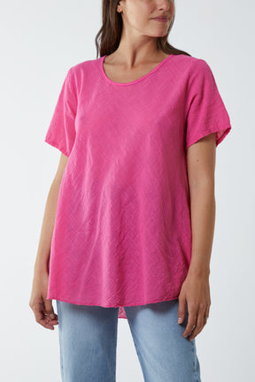 Round Neck Short Sleeve Cotton T-Shirt
