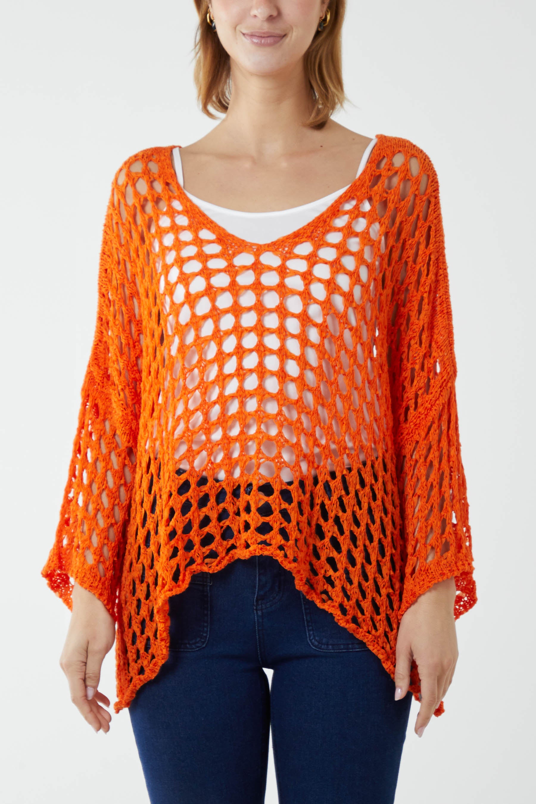 Crochet Round Neck Long Sleeve Top