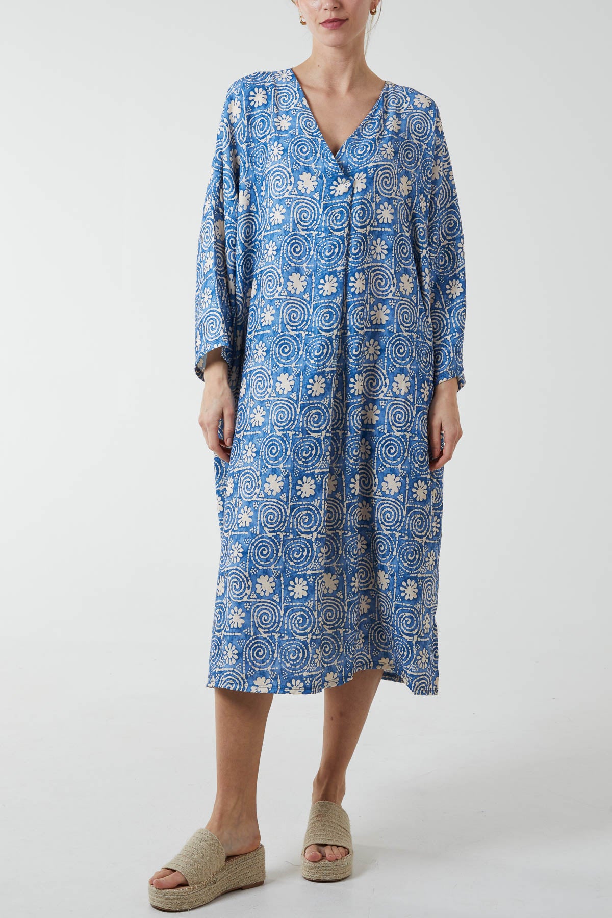 Mosaic Pattern Tunic Midi Dress