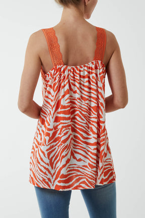 Zebra Lace Cami Vest