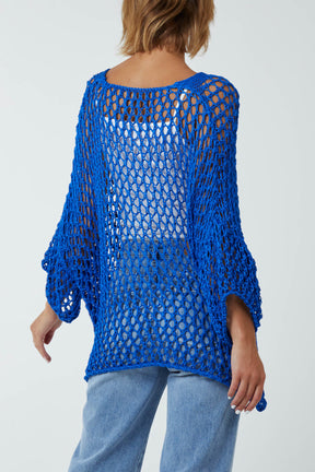 Oversized Cotton Crochet Jumper