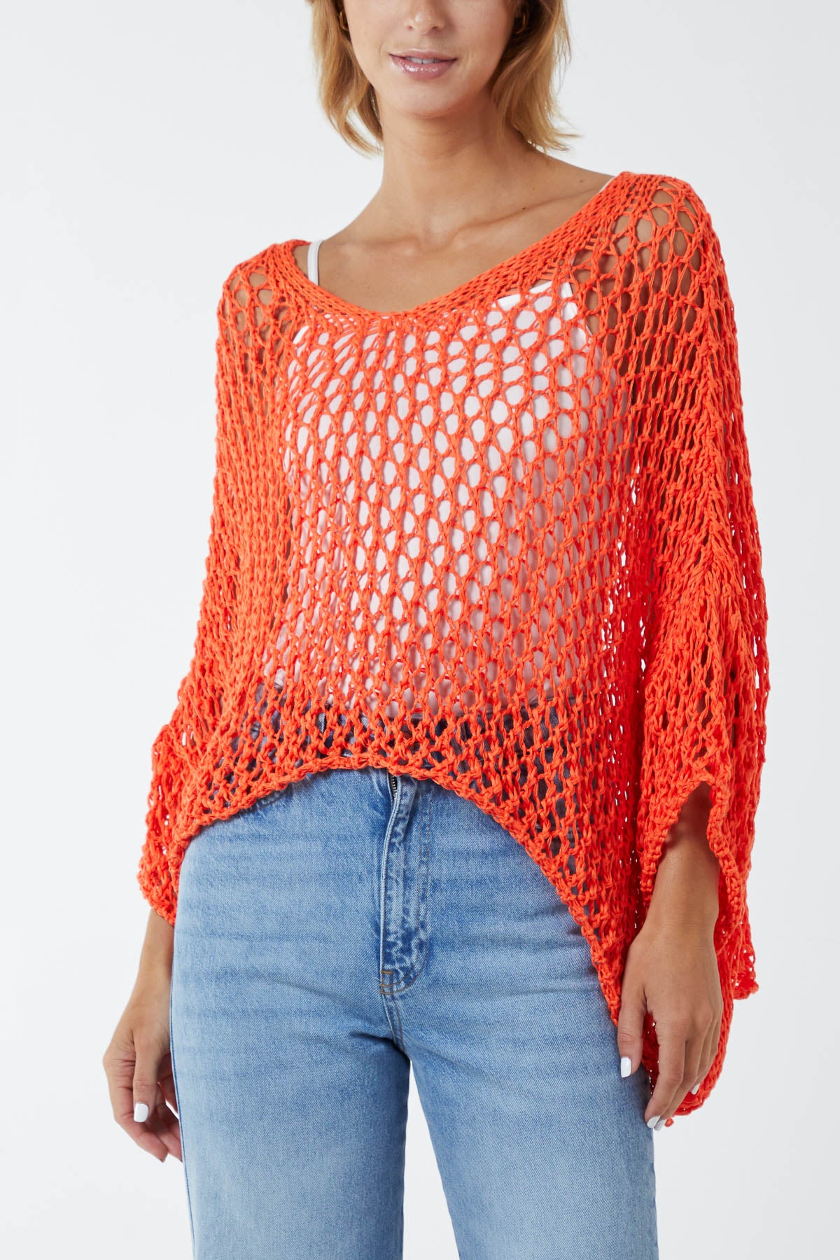 Oversized Cotton Crochet Jumper