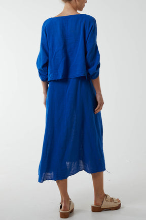 Cami Dress with Crop T Shirt Overlay