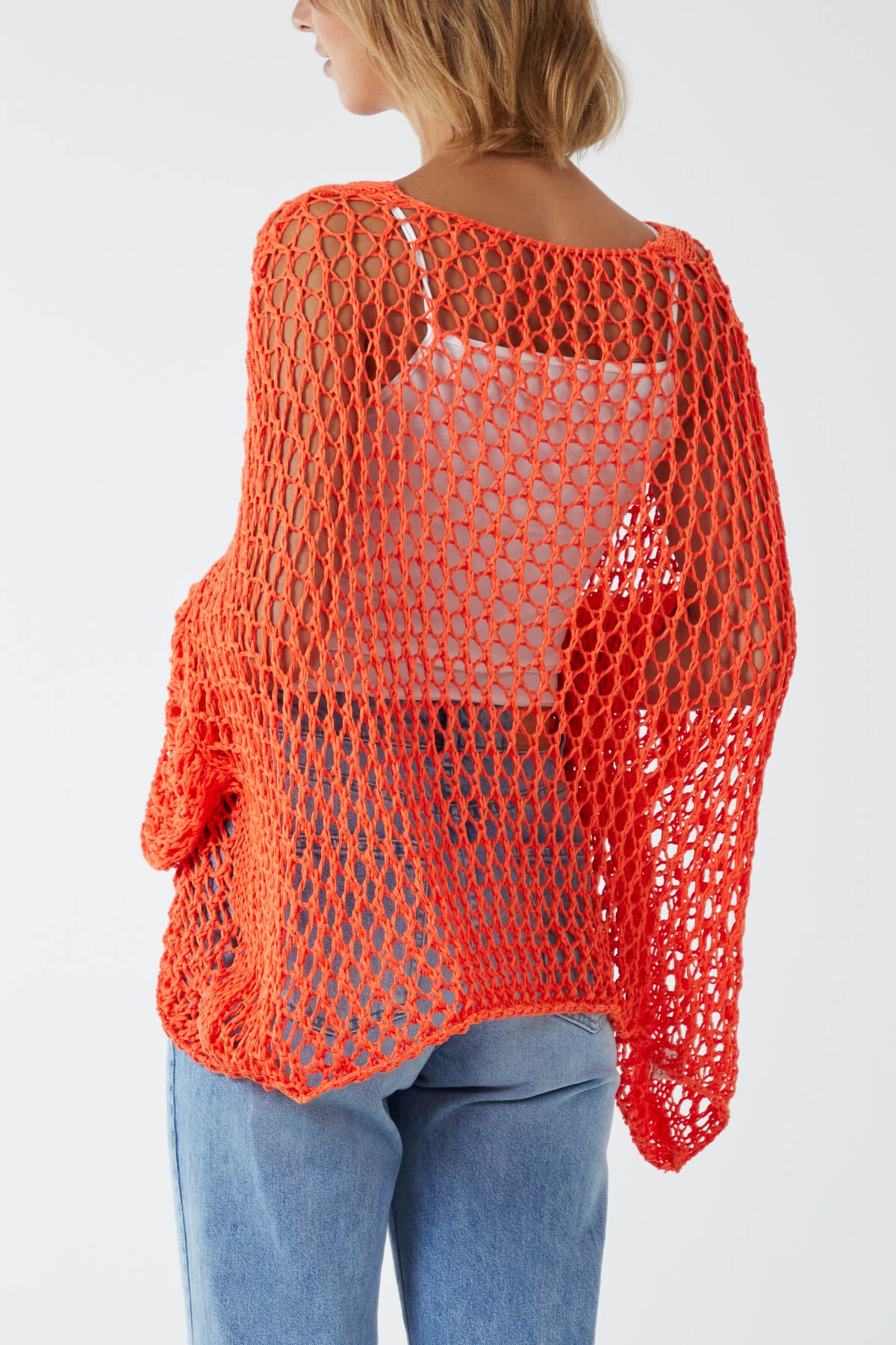 Oversized Cotton Crochet Jumper