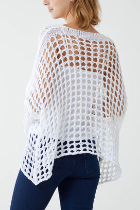 Crochet Round Neck Long Sleeve Top
