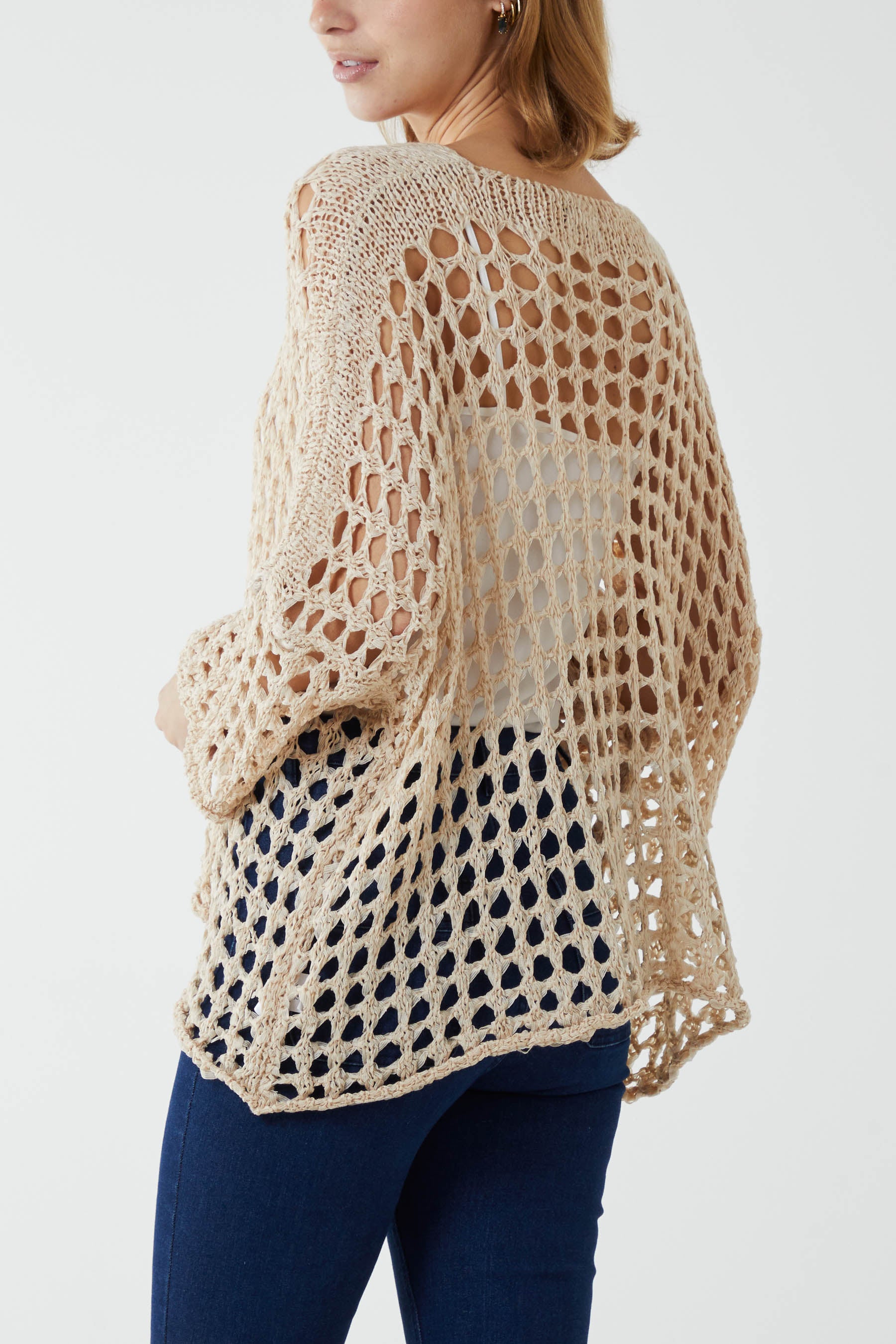 Crochet Round Neck Long Sleeve Top