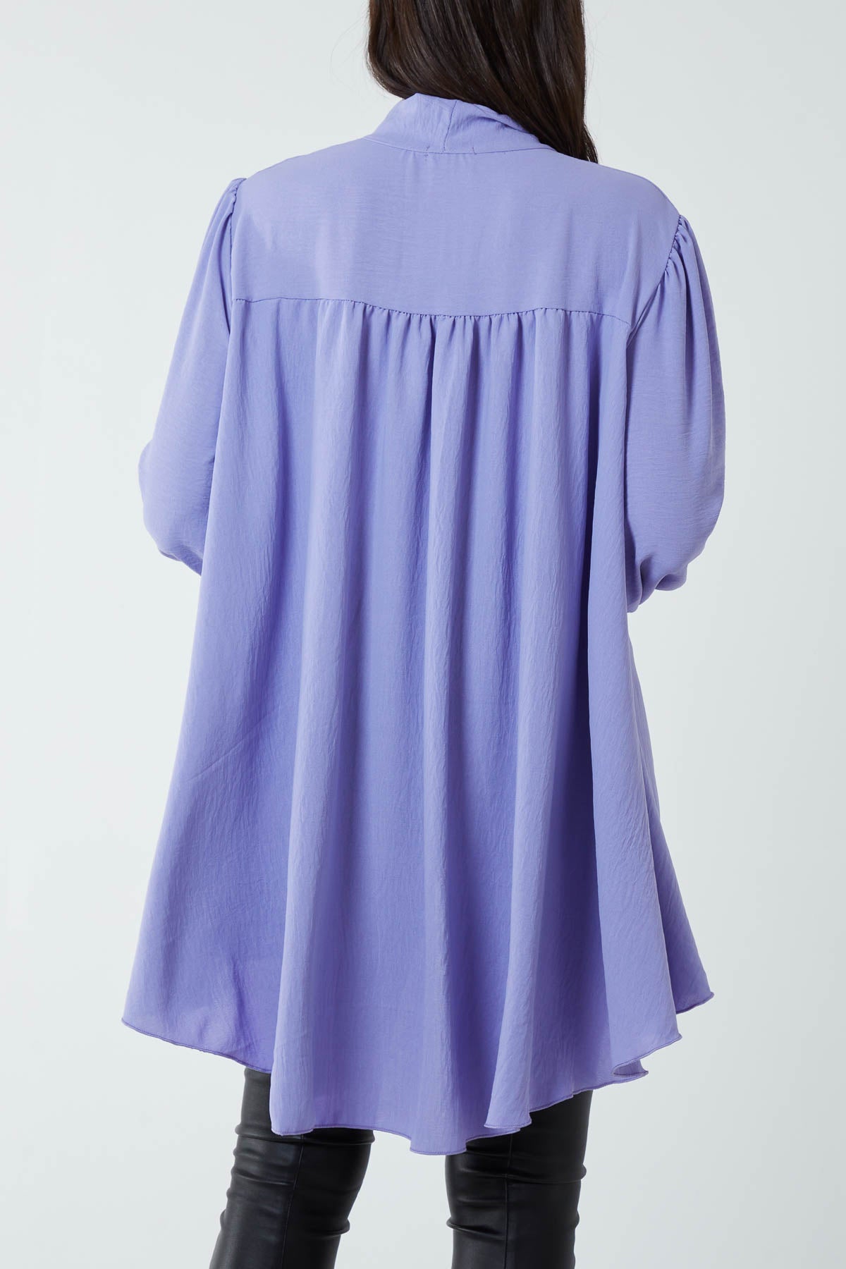 Oversized Pussy Bow Button Blouse