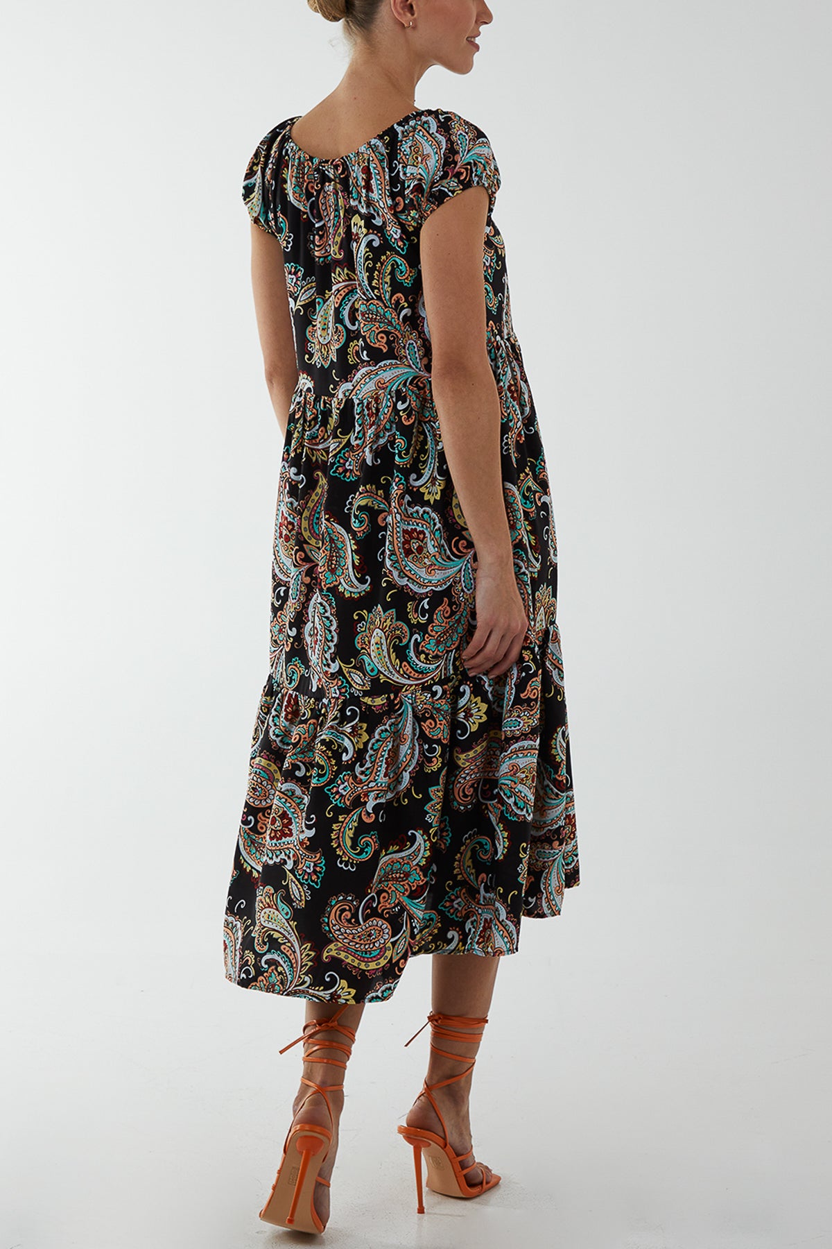 Black floaty midi store dress