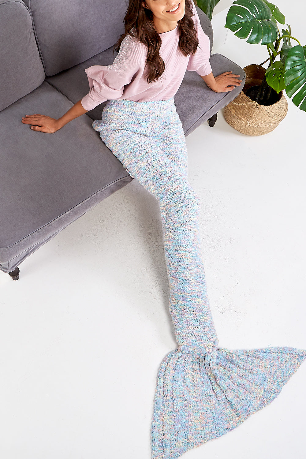 Mermaid Space Dye Boucle Blanket