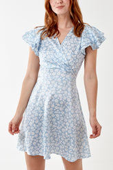 Floral Print Double Frill Dress