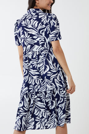Collared Midi Smock Dress