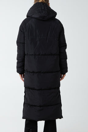 Oversized Hooded Zip Puffer Coat