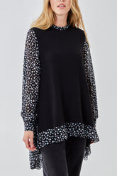 Chiffon 2 in 1 Cut & Sew Batwing Top