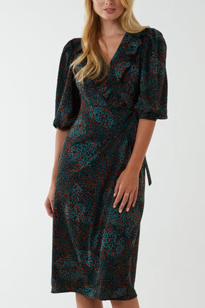 Ruffle Front Wrap Dress