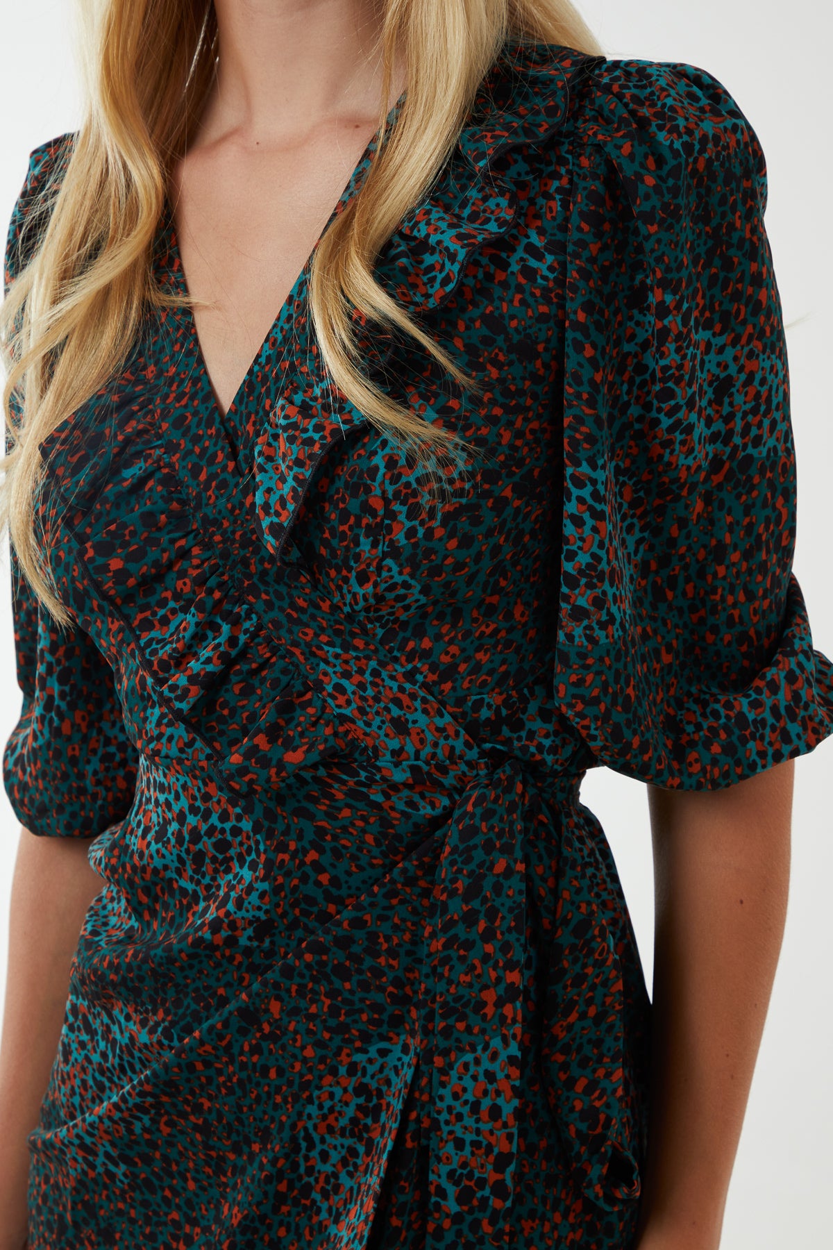 Ruffle Front Wrap Dress