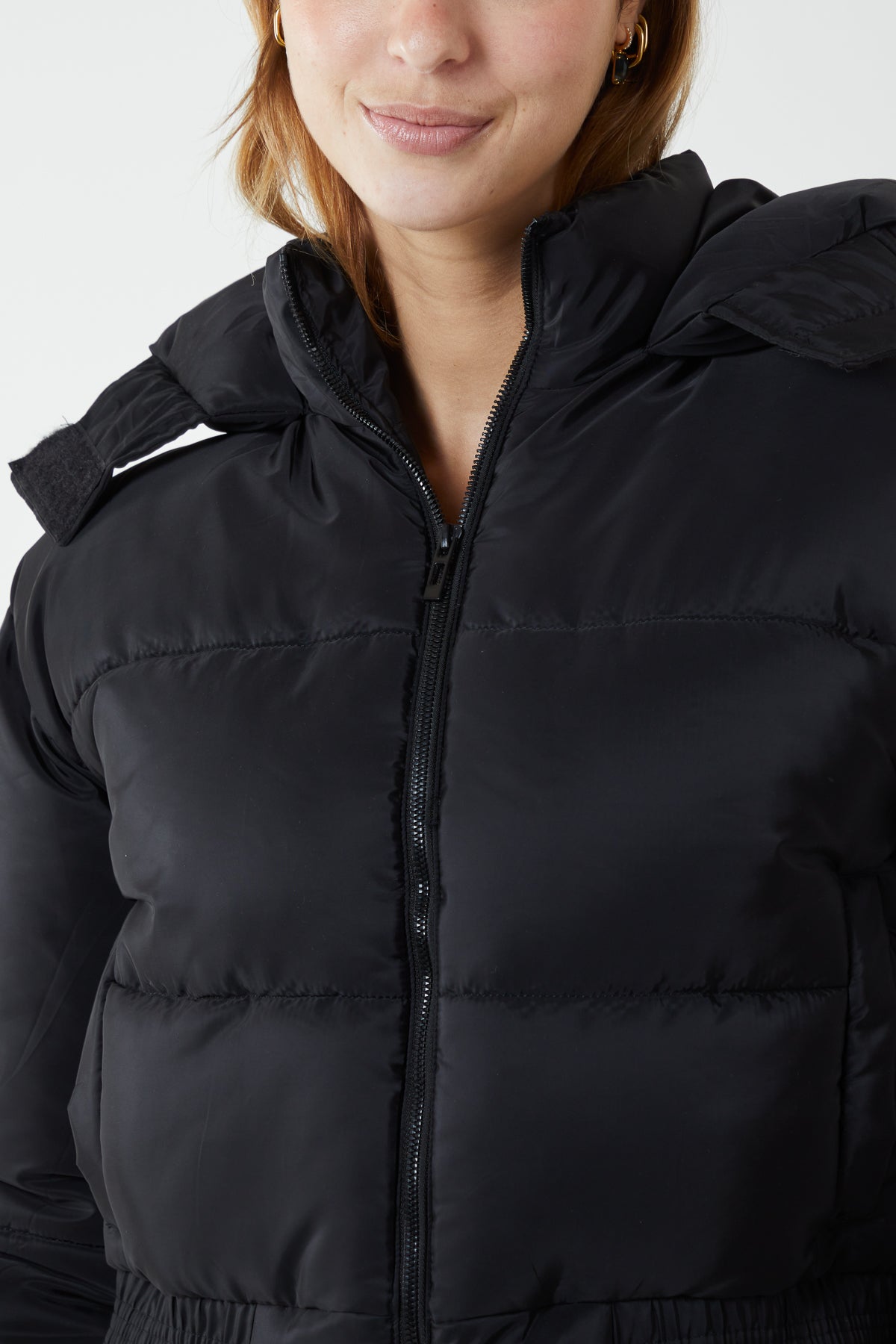 Cropped Hooded Puffer Jacket
