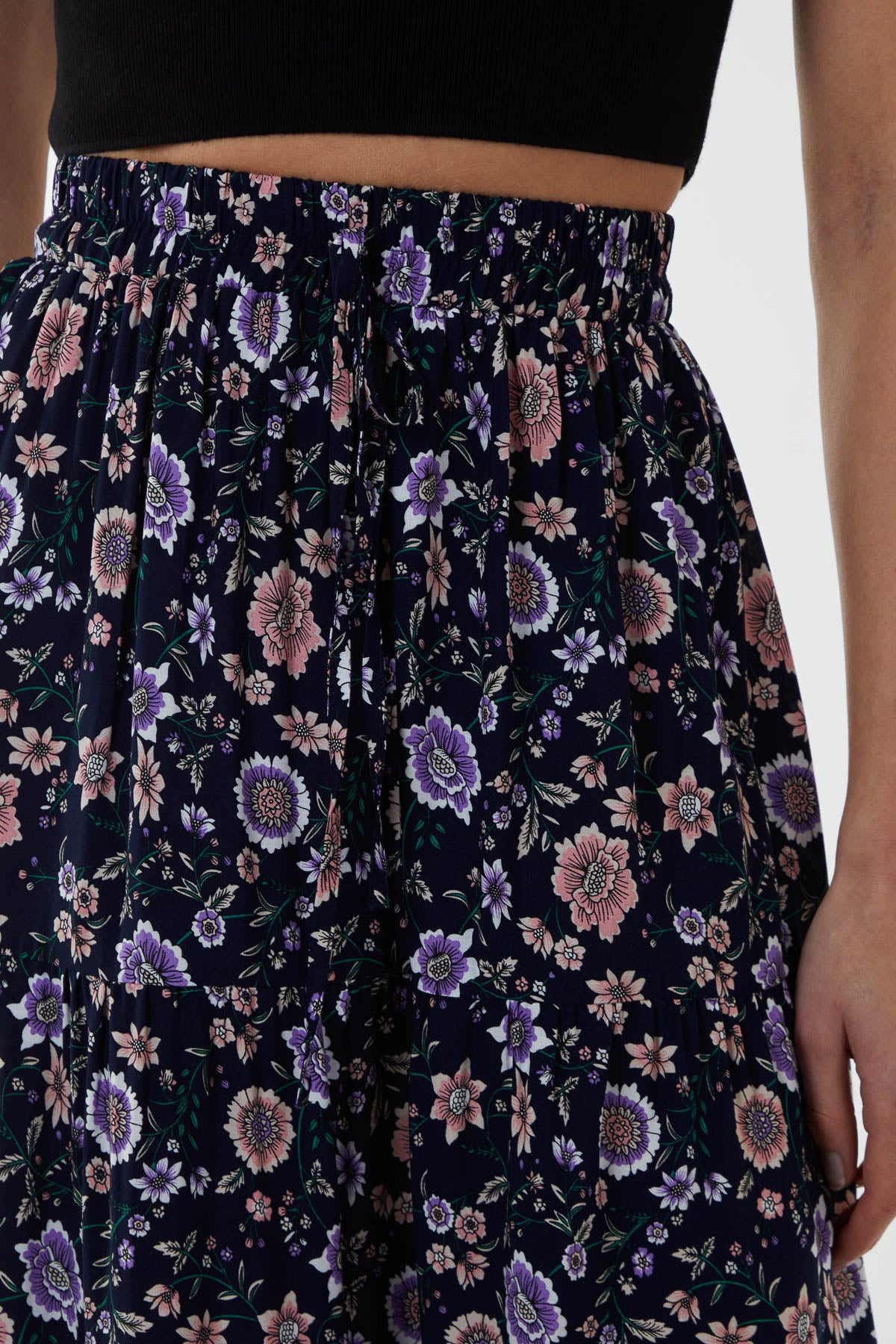 Paisley Floral Elasticated Maxi Skirt