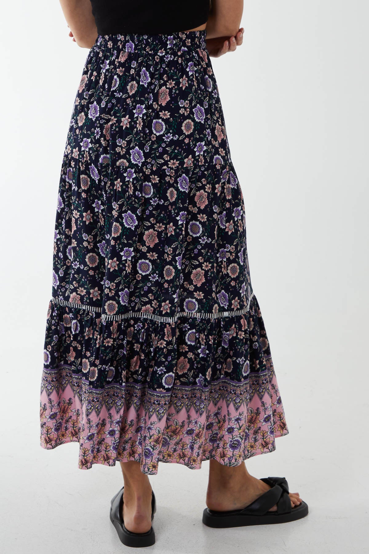Paisley Floral Elasticated Maxi Skirt