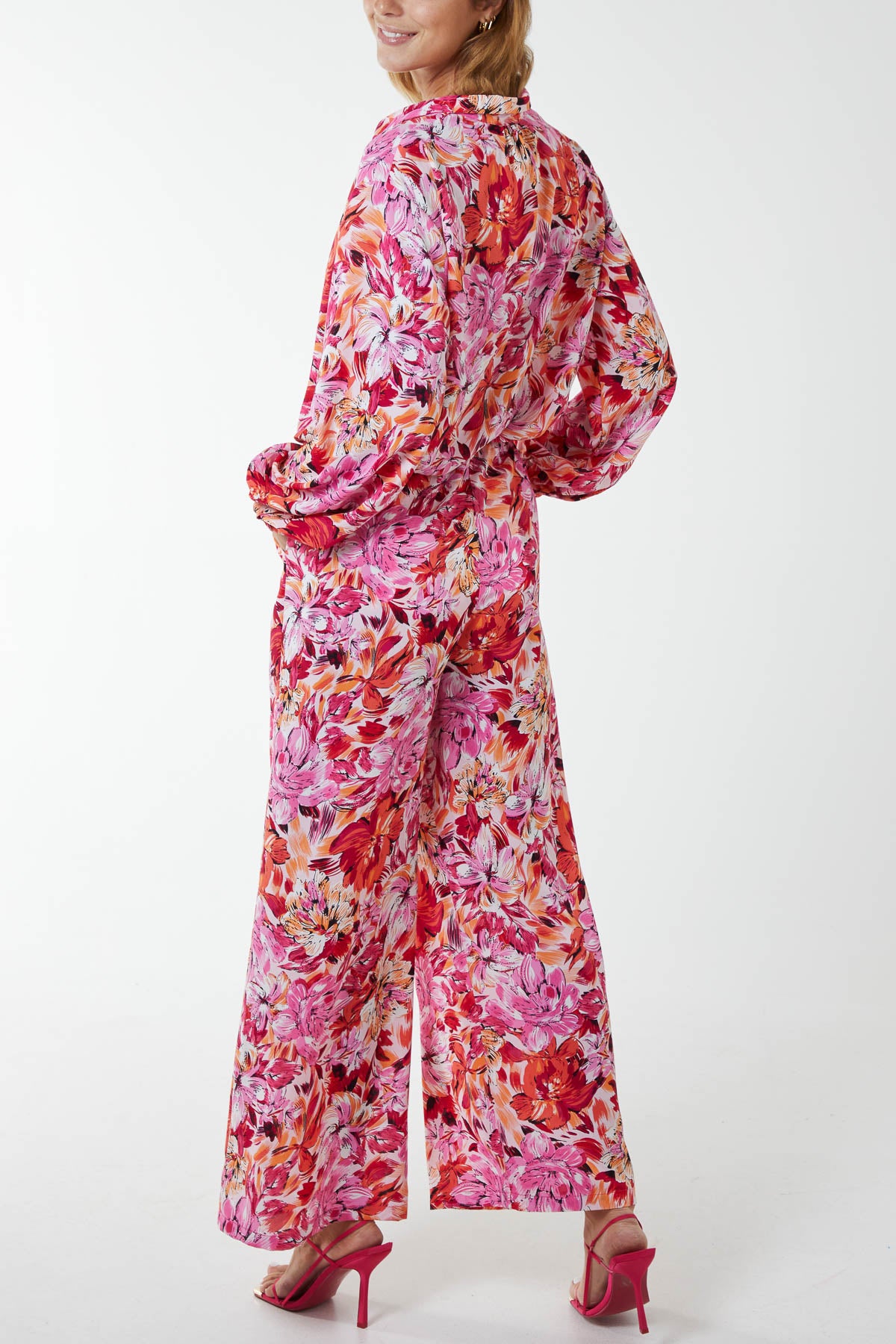Floral Oversized Shirt And Wide Leg Trousers Co-Ord