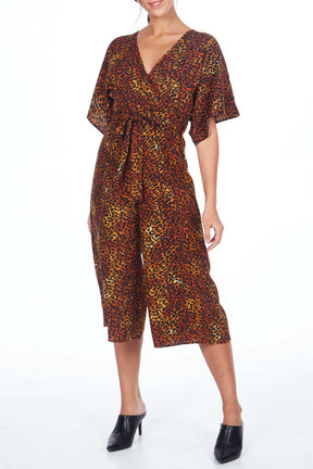 Animal Kimono Wrap Jumpsuit