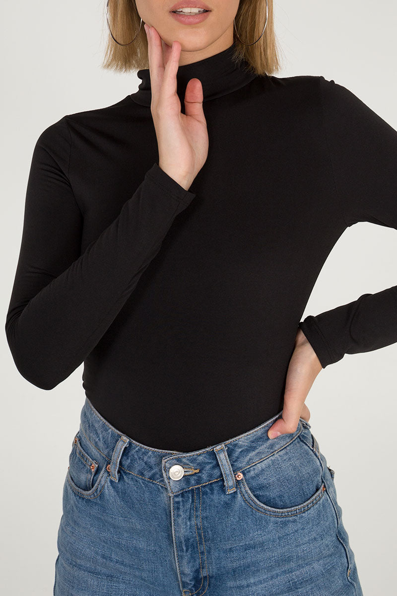 Fleece Lined Turtle Neck Top