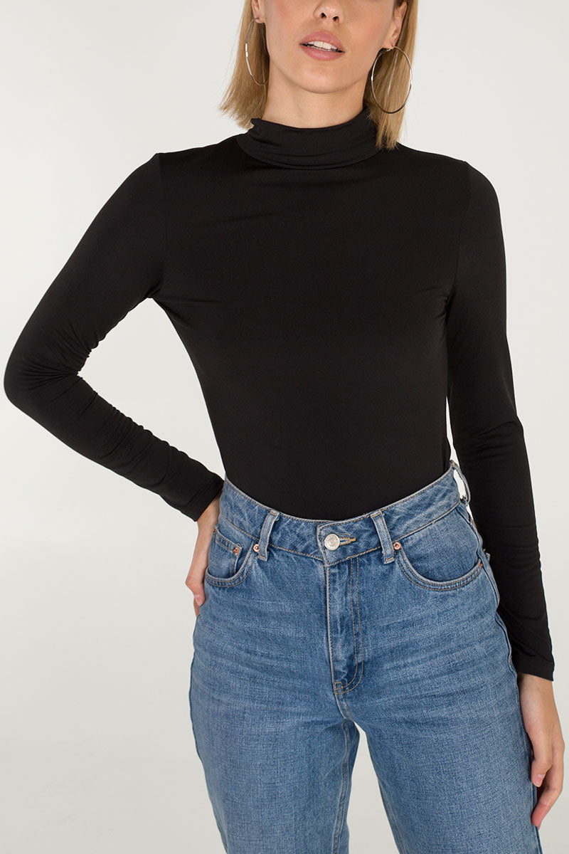 Fleece Lined Turtle Neck Top