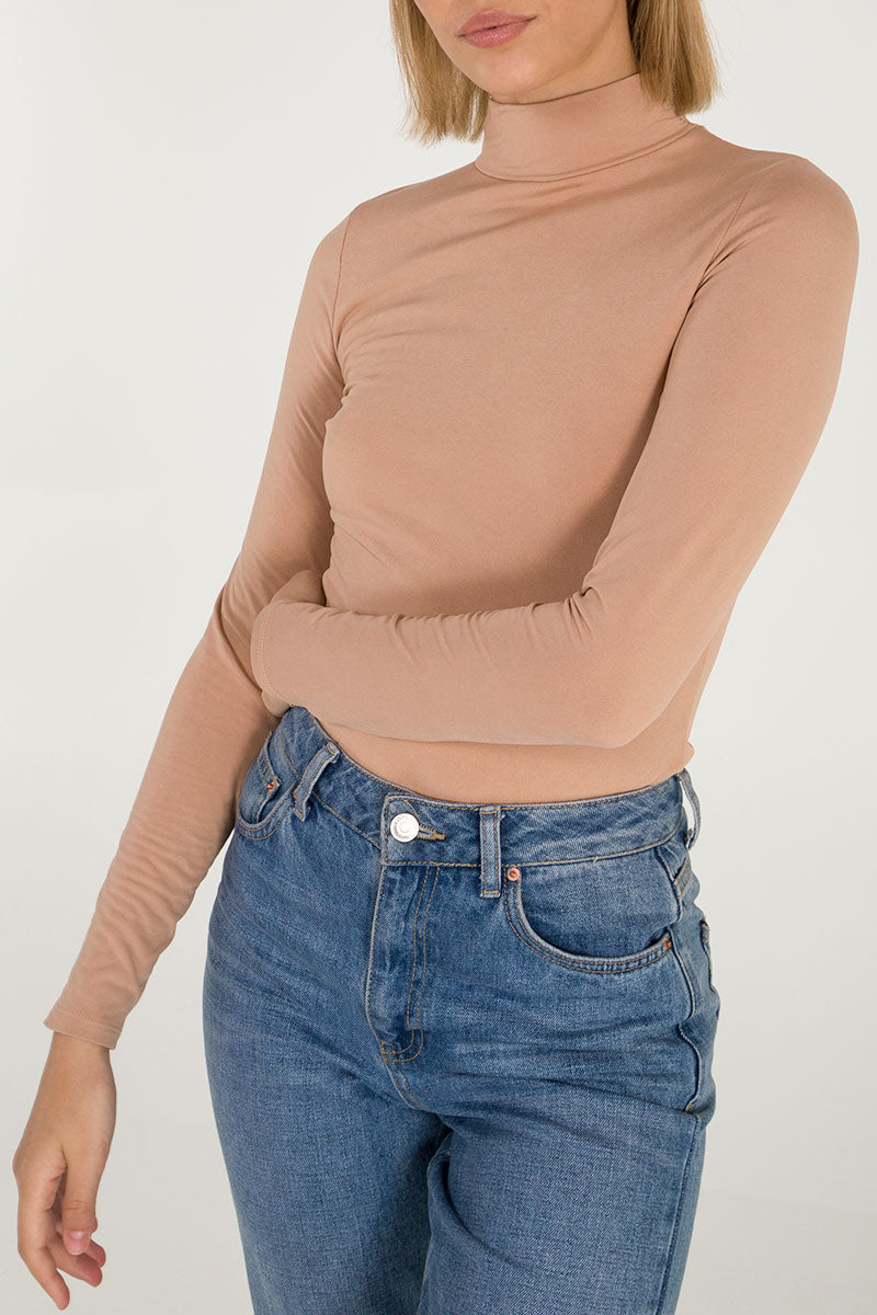 Fleece Lined Turtle Neck Top