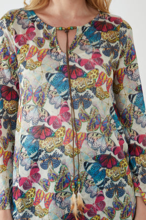 Butterfly Parade Bell Sleeve Tunic