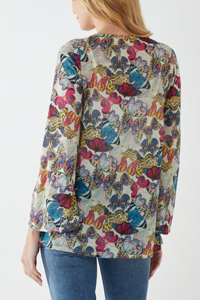 Butterfly Parade Bell Sleeve Tunic