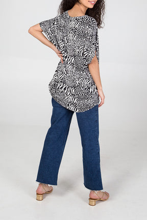 Jungle Print Oversized Soft Touch Top