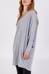 Pearl Embellished Batwing Top