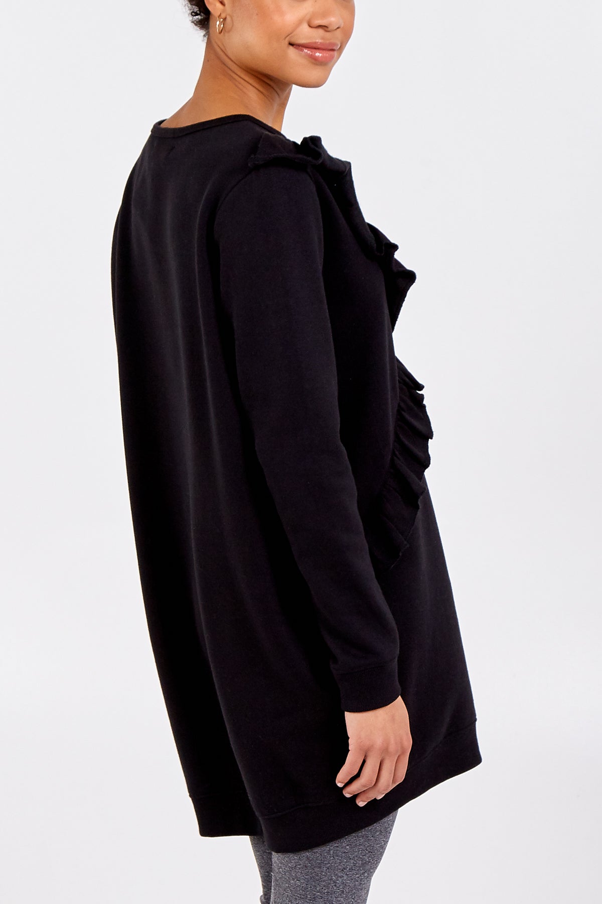 Asymmetrical Frill Sweatshirt