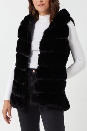 Hooded Pelted Fur Gilet