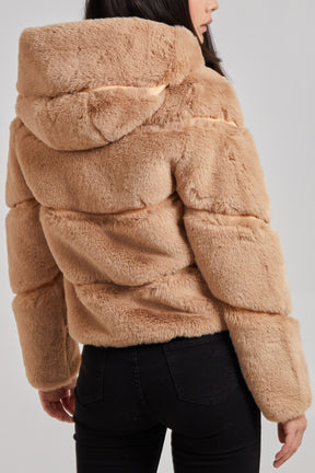 Pelted Zip Through Faux Fur Jacket