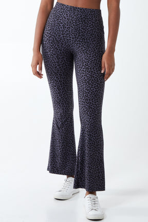 Leopard Print Soft Touch Flared Pant