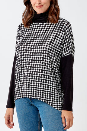 Dogtooth Body Roll Neck Jumper