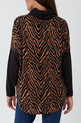 Animal Print Roll Neck Jumper