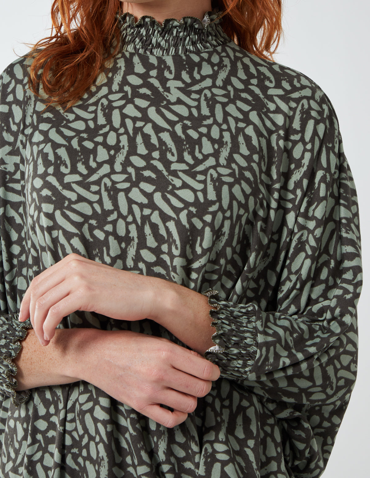 Mariana Dash Shirring Detail Asymmetric Oversized Top