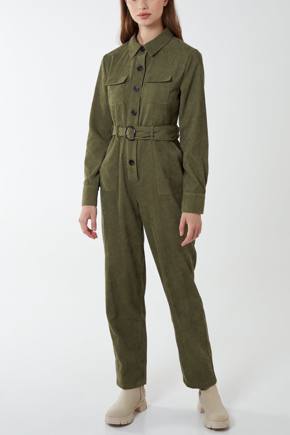 Belted Cord Boilersuit