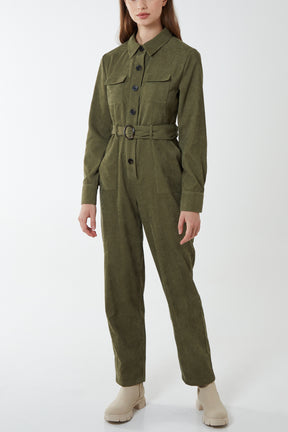 Belted Cord Boilersuit