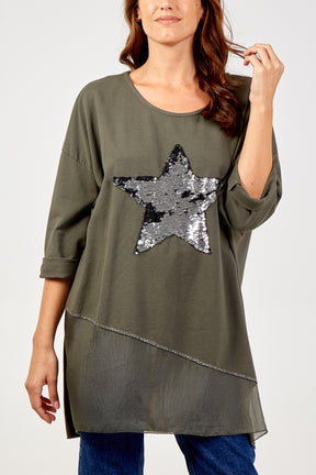 Sequin Star Layer Top