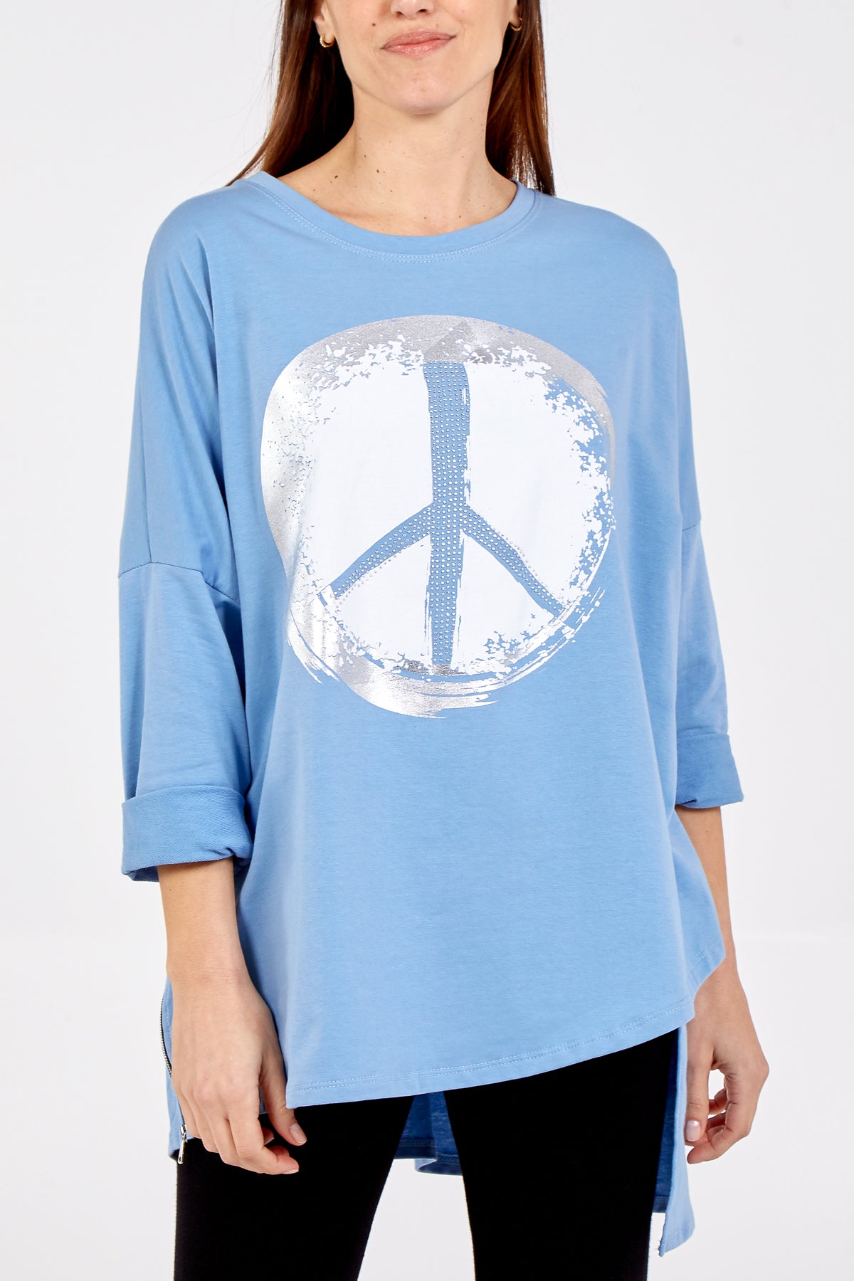 High Low Peace Sign Top