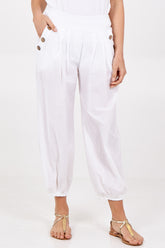 Button Pocket Detail Harem Pants