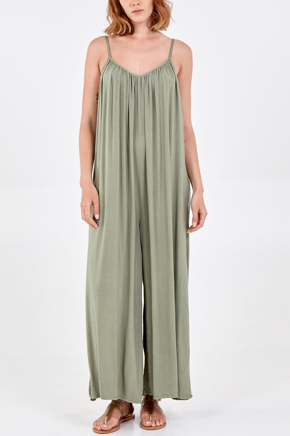 Wide Leg Strappy Jumpsuit